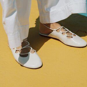 ZARA LEATHER SLINGBACK BALLET FLATS Size 6